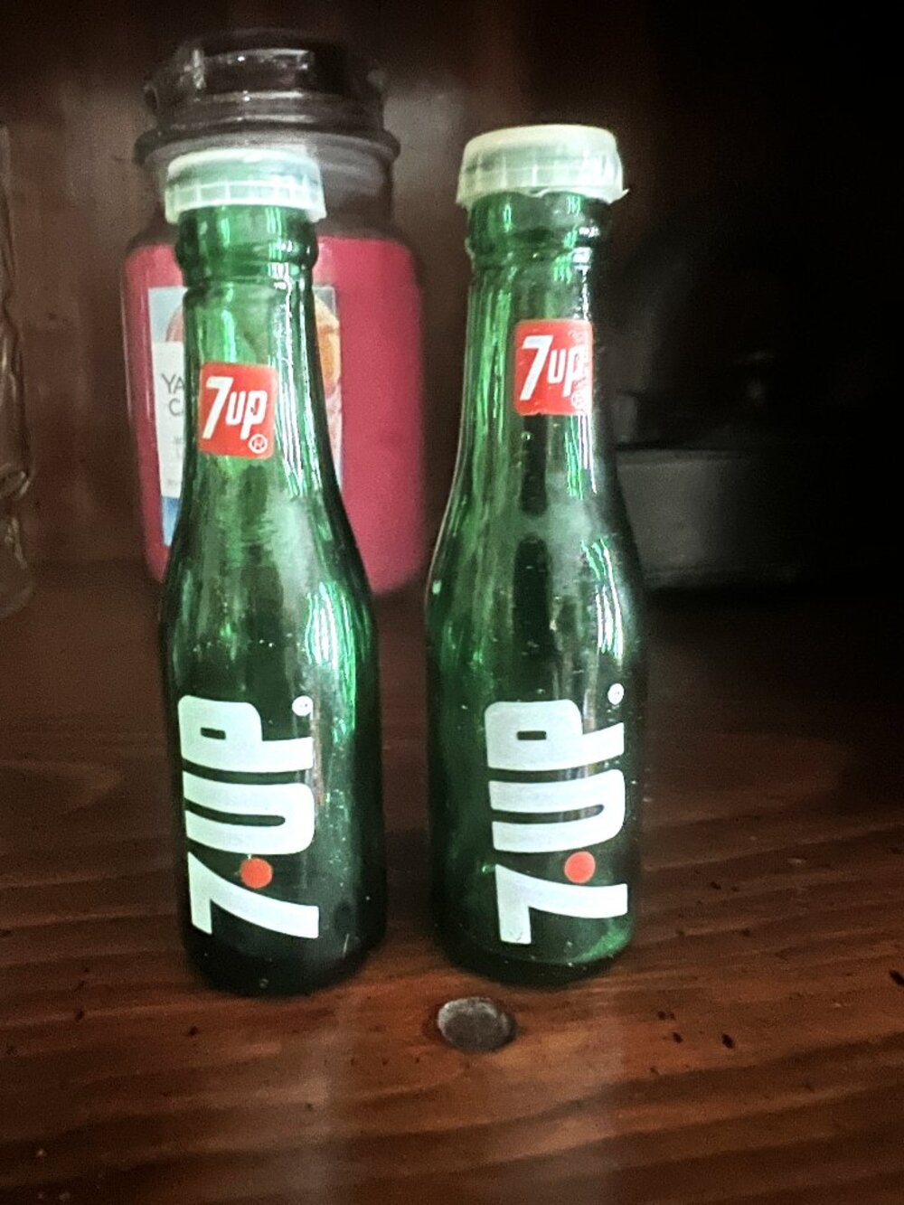 Vintage 7UP Bottle Salt and Pepper Shakers
